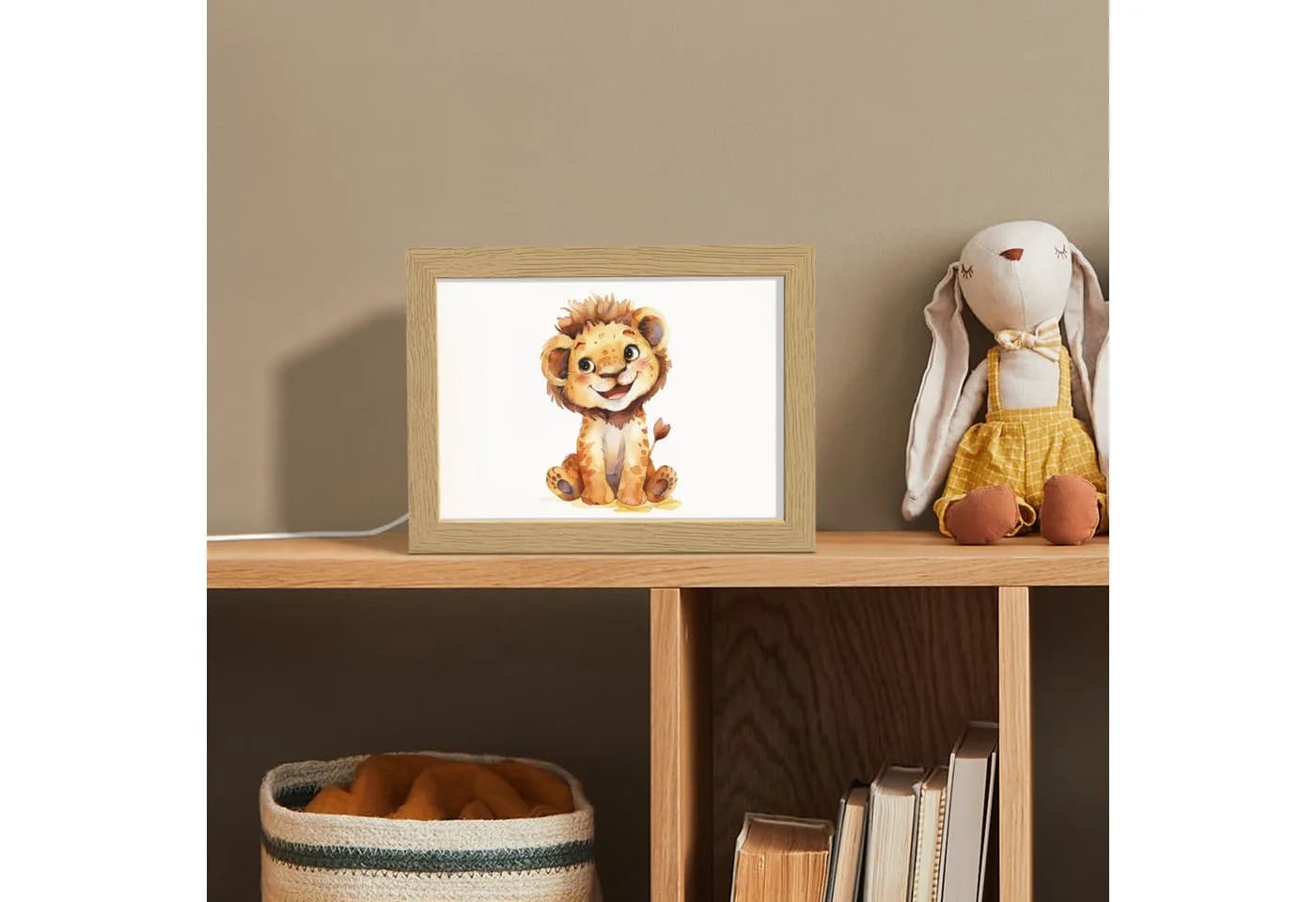 OnlyWow Nachttischlampe Lightbox Löwe Dimmbar LED Nachtlicht Kinderzimmer - Bild 4