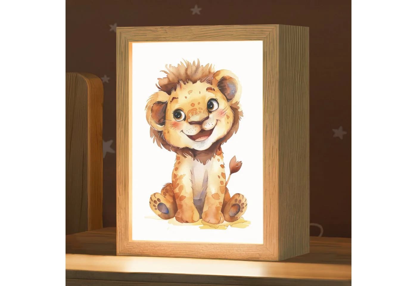 OnlyWow Nachttischlampe Lightbox Löwe Dimmbar LED - Bild 2
