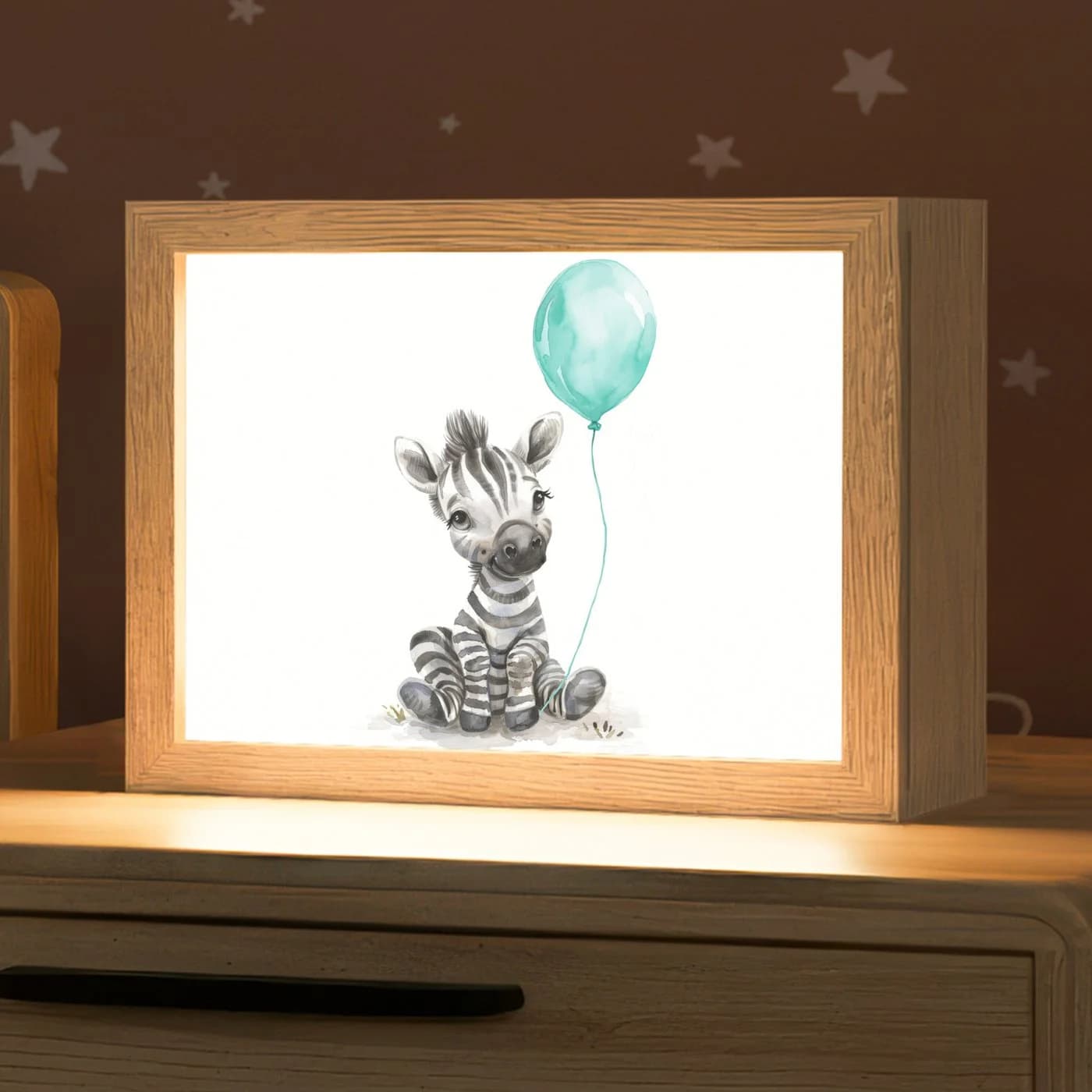 OnlyWow Nachttischlampe Lightbox Zebra Blau Dimmbar LED - Bild 2
