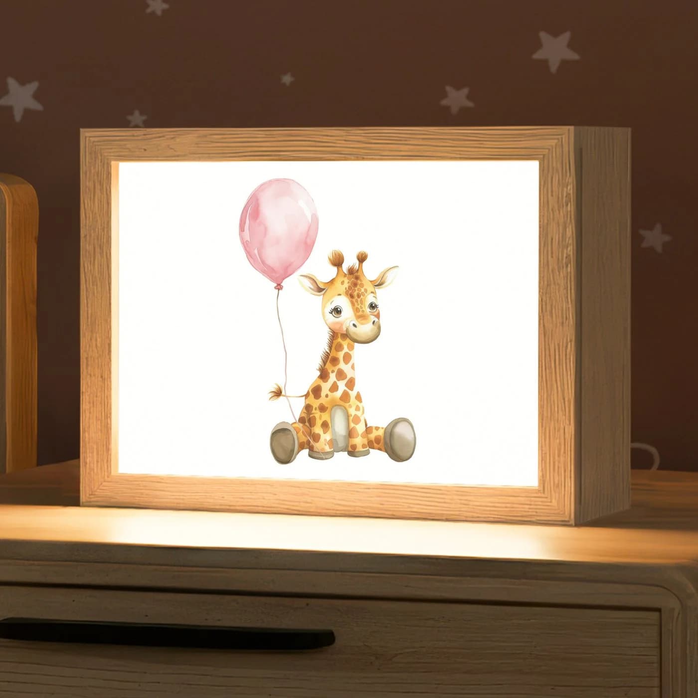 OnlyWow Nachttischlampe Lightbox Giraffe Rosa Dimmbar LED - Bild 2