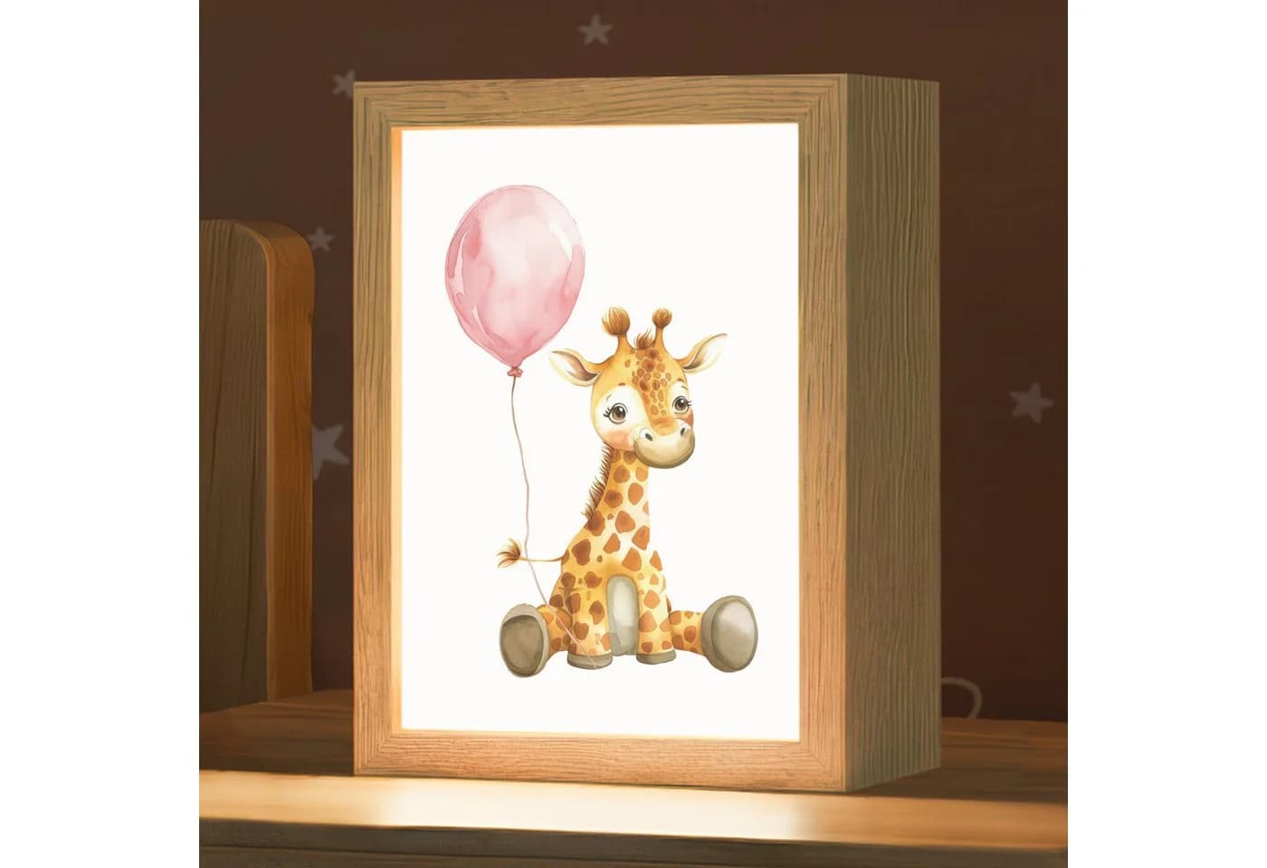 OnlyWow Nachttischlampe Lightbox Giraffe Rosa Dimmbar LED - Bild 2