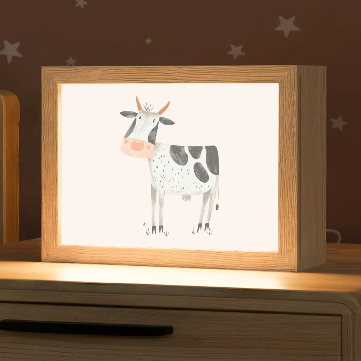 OnlyWow Nachttischlampe Lightbox Kuh Dimmbar LED - Bild 2