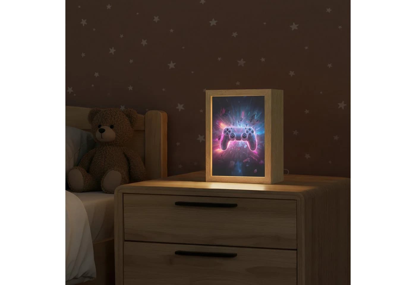 OnlyWow Nachttischlampe Lightbox Controller Neon Dimmbar LED