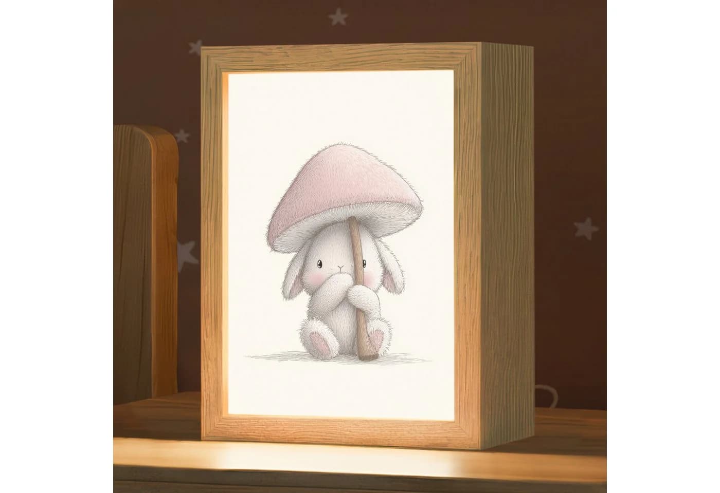 OnlyWow Nachttischlampe Lightbox Pilz Rosa Dimmbar LED - Bild 2