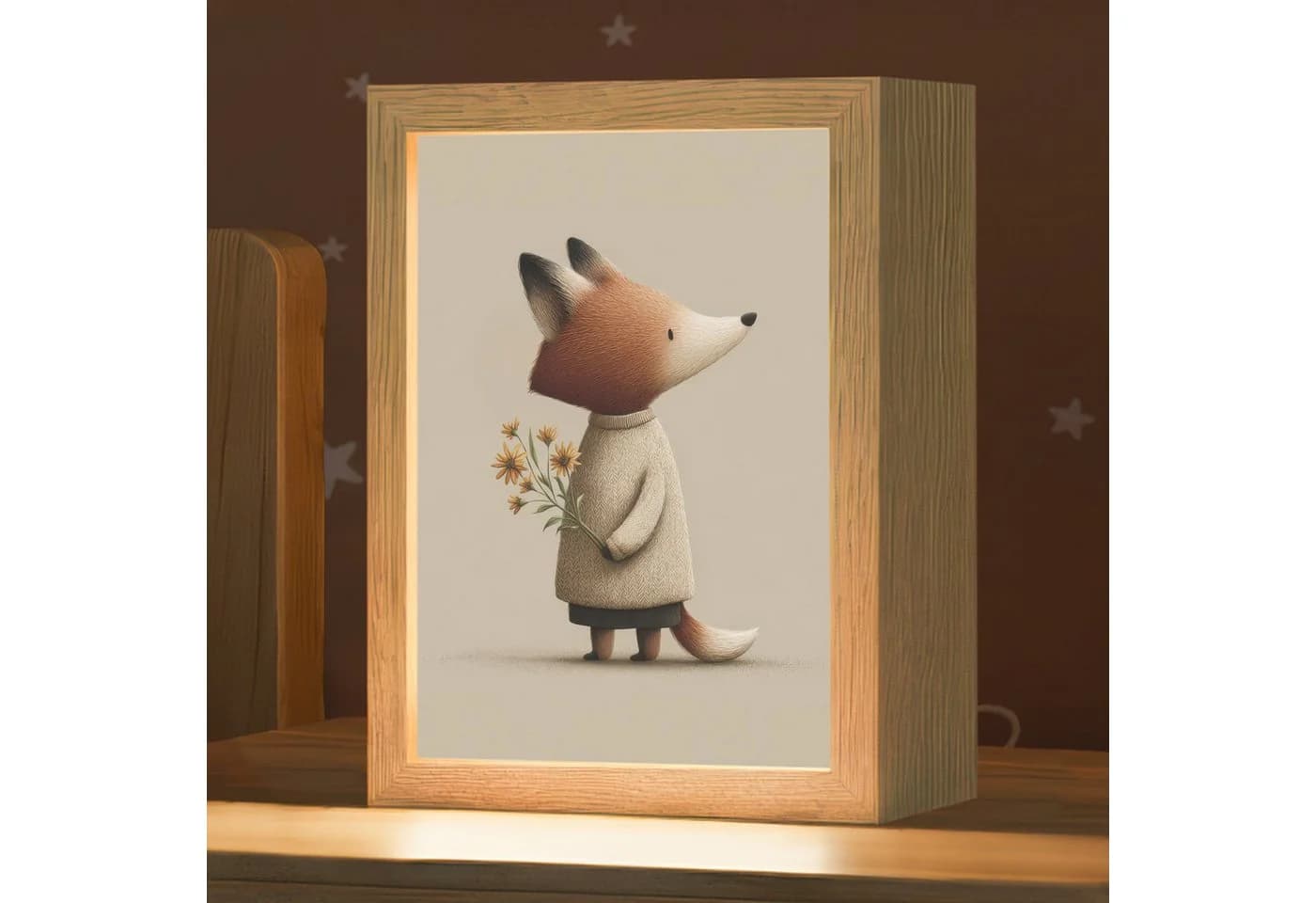 OnlyWow Nachttischlampe Lightbox Fuchs Gelb Dimmbar LED - Bild 2