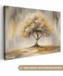 OneMillionCanvasses® Leinwandbild Abstrakter Baum Gold Schwarz 30x20 cm Bild 2