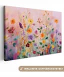 OneMillionCanvasses® Leinwandbild Blumen Abstrakt Farbenfroh Wanddekoration Bild 2