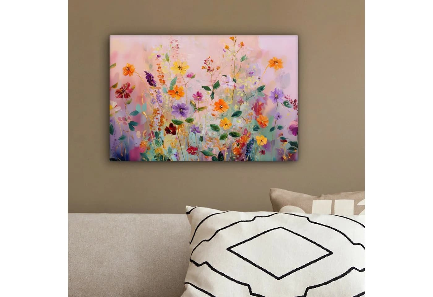 OneMillionCanvasses® Leinwandbild Blumen Abstrakt Farbenfroh Wanddekoration - Bild 4