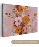 OneMillionCanvasses® Leinwandbild Blumen Rosa Rustikal Bild 2
