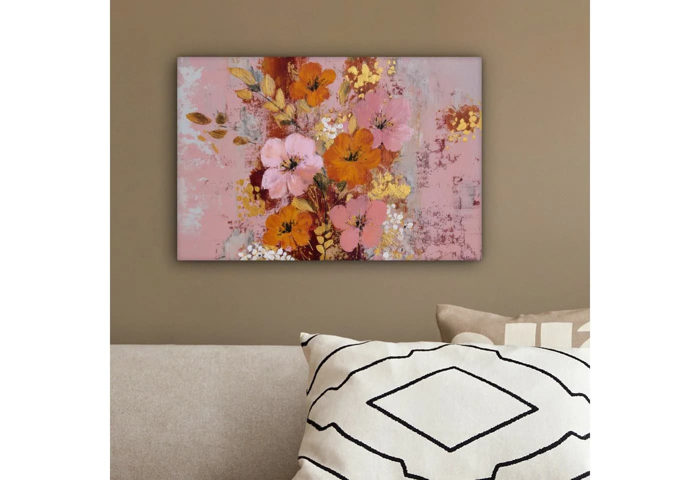 OneMillionCanvasses® Leinwandbild Blumen Rosa Rustikal - Bild 4