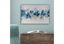 OneMillionCanvasses® Leinwandbild Blau Abstrakt Blumen Goldakzente Bild 5