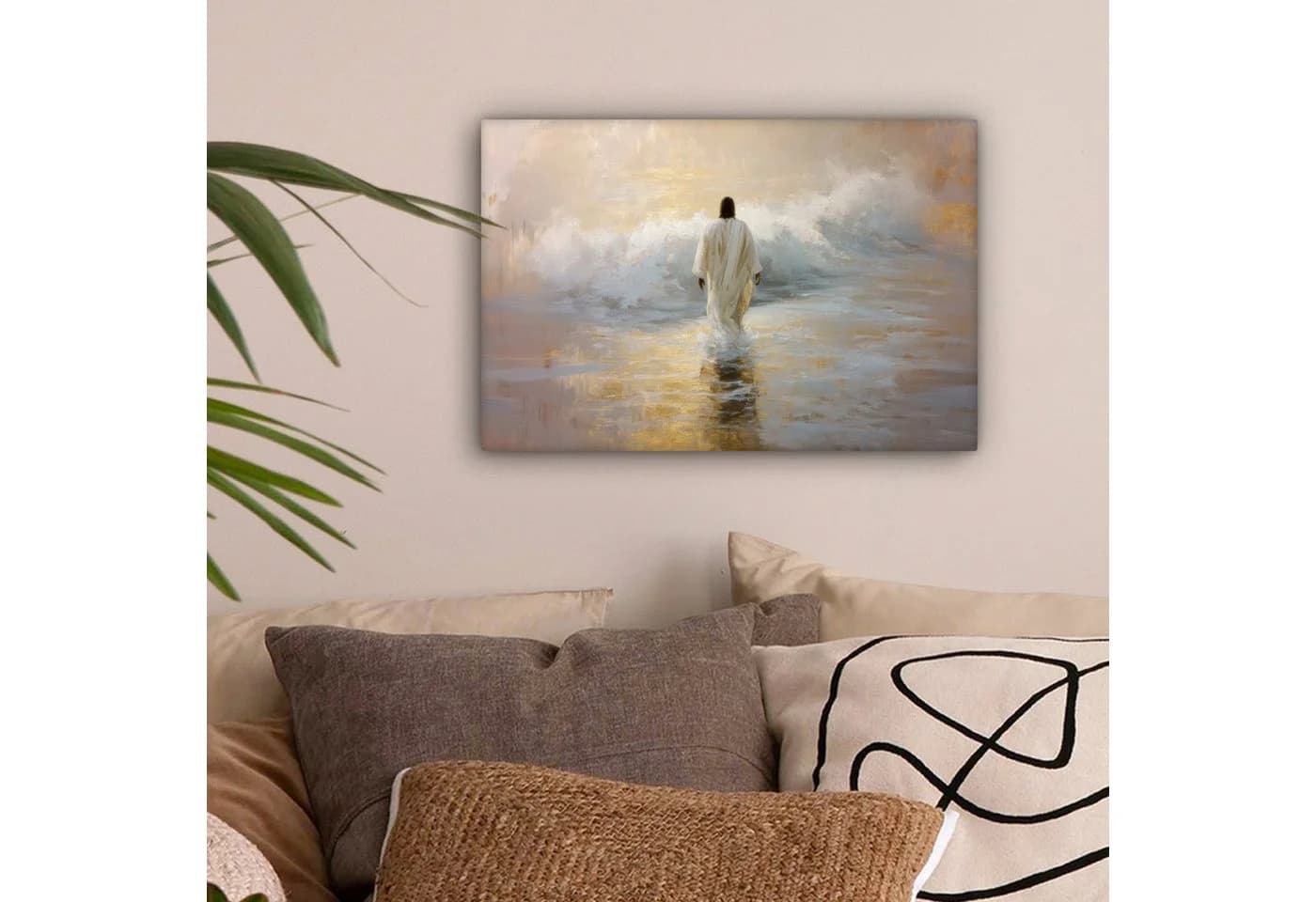 OneMillionCanvasses® Leinwandbild Welle Jesus Abstrakt 30x20 cm
