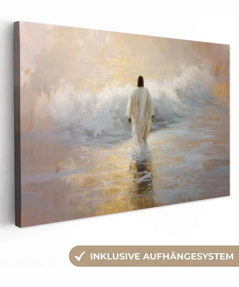 OneMillionCanvasses® Leinwandbild Welle Jesus Abstrakt 30x20 cm - Bild 2