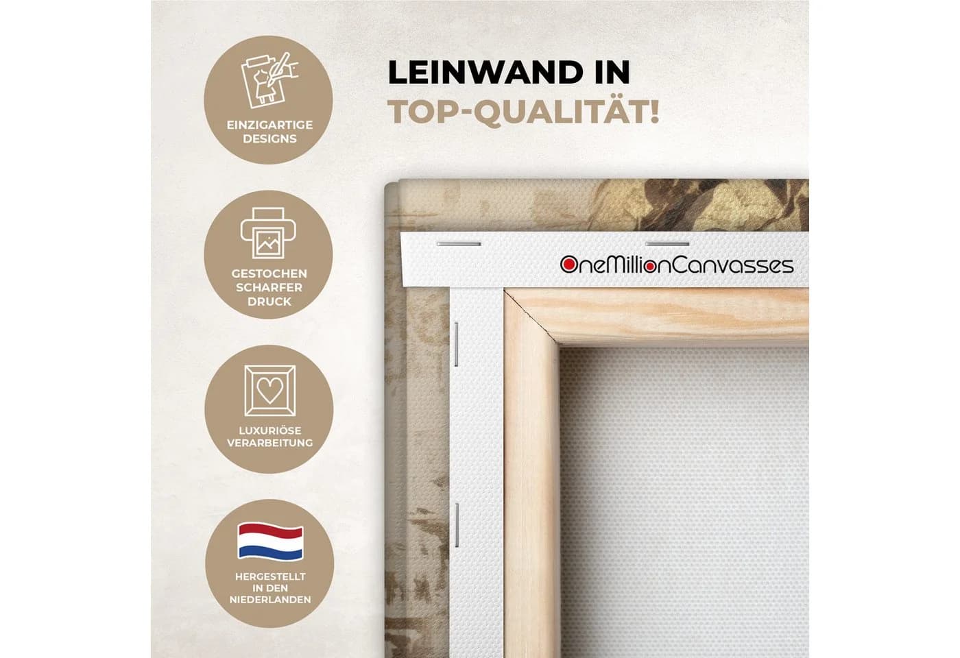 OneMillionCanvasses® Leinwandbild Frau Gold Abstrakt Textur - Bild 3
