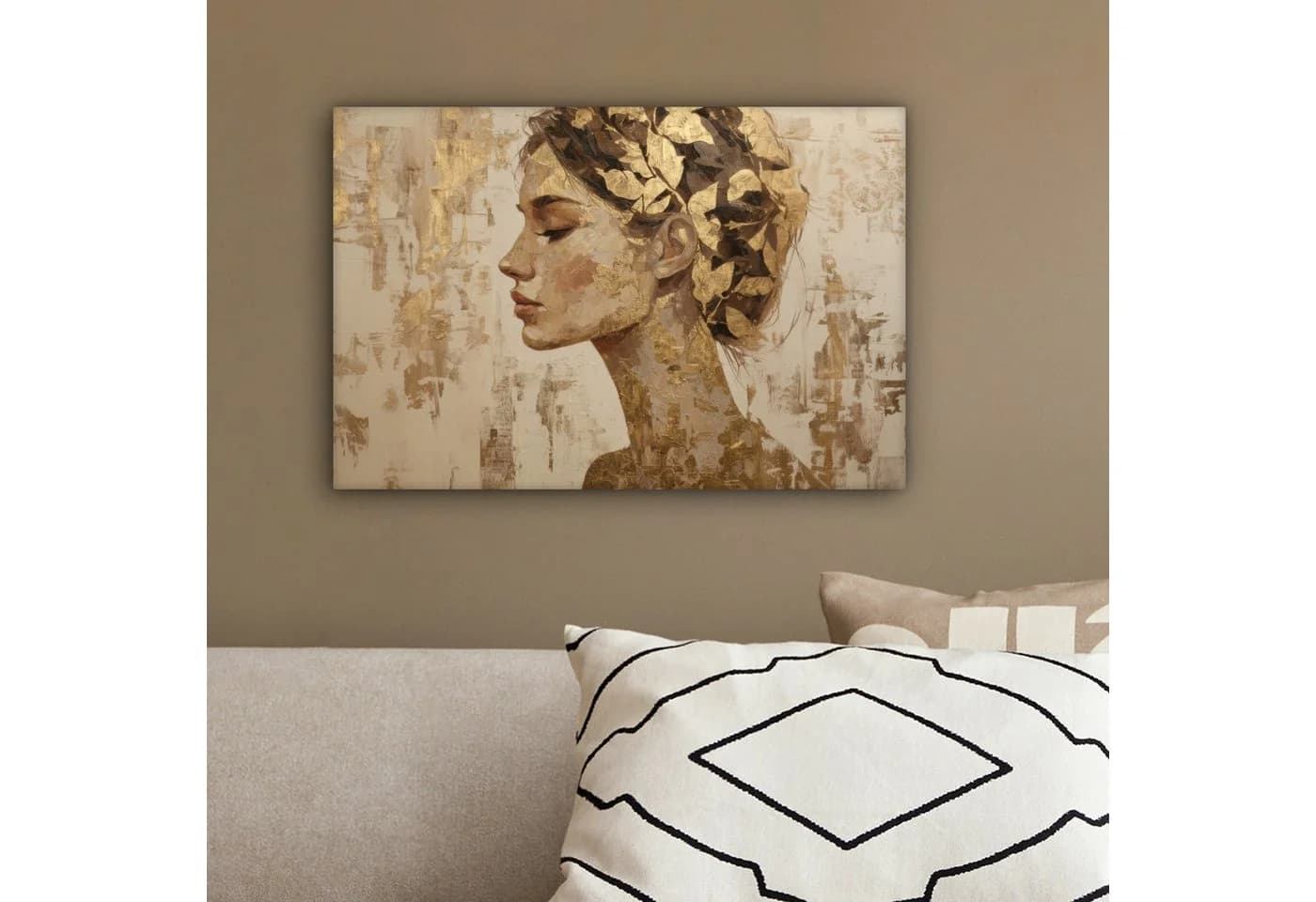 OneMillionCanvasses® Leinwandbild Frau Gold Abstrakt Textur - Bild 4