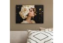OneMillionCanvasses® Leinwandbild Abstrakt Frau Blumen Weiß Gold Bild 4