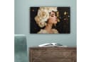 OneMillionCanvasses® Leinwandbild Abstrakt Frau Blumen Weiß Gold Bild 5