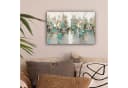 OneMillionCanvasses® Leinwandbild Abstrakt Gold Grau Türkis Skyline Bild 1