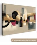 OneMillionCanvasses® Leinwandbild Abstrakt Beige Schwarz Gold Rot Bild 2
