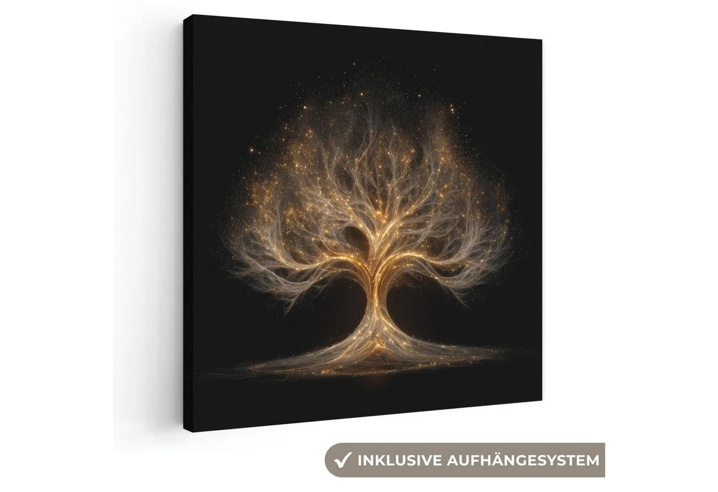 OneMillionCanvasses® Leinwandbild Abstrakter Baum Schwarz Gold - Bild 2