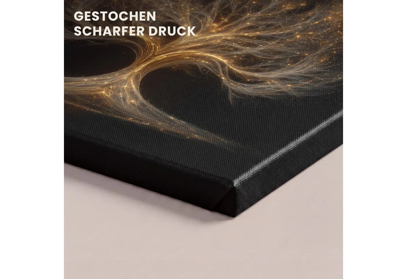 OneMillionCanvasses® Leinwandbild Abstrakter Baum Schwarz Gold - Bild 3