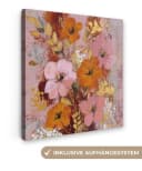 OneMillionCanvasses® Leinwandbild Rosa Blumen Rustikal Bild 2