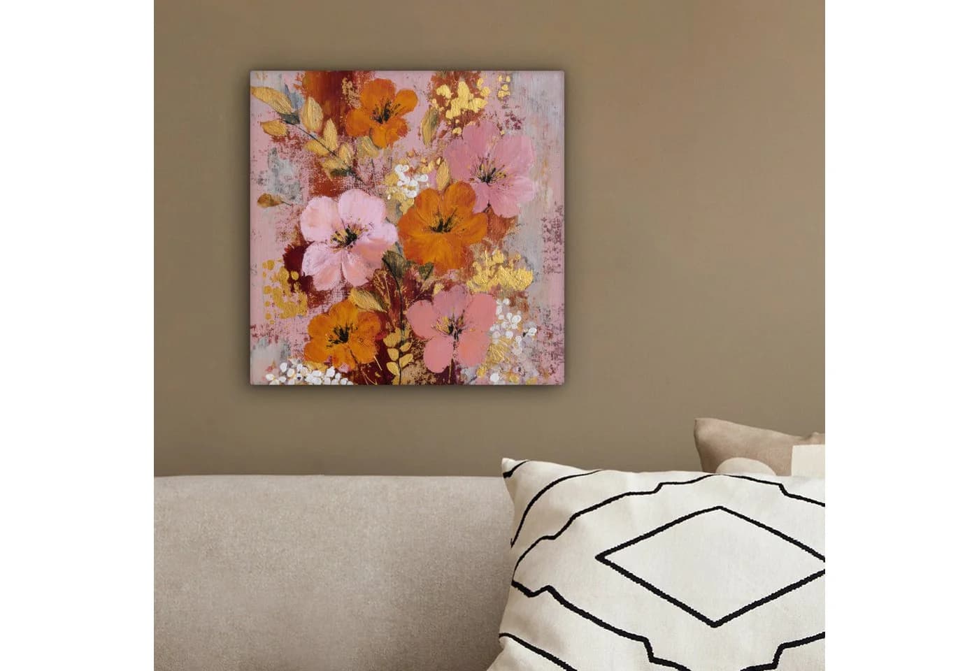 OneMillionCanvasses® Leinwandbild Rosa Blumen Rustikal - Bild 4