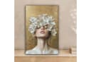 OneMillionCanvasses® Leinwandbild Goldener Hintergrund mit Blumenkranz Bild 1
