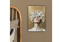 OneMillionCanvasses® Leinwandbild Goldener Hintergrund mit Blumenkranz Bild 4