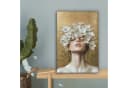 OneMillionCanvasses® Leinwandbild Goldener Hintergrund mit Blumenkranz Bild 5