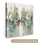 OneMillionCanvasses® Leinwandbild Abstrakt Gold Skyline Bild 2