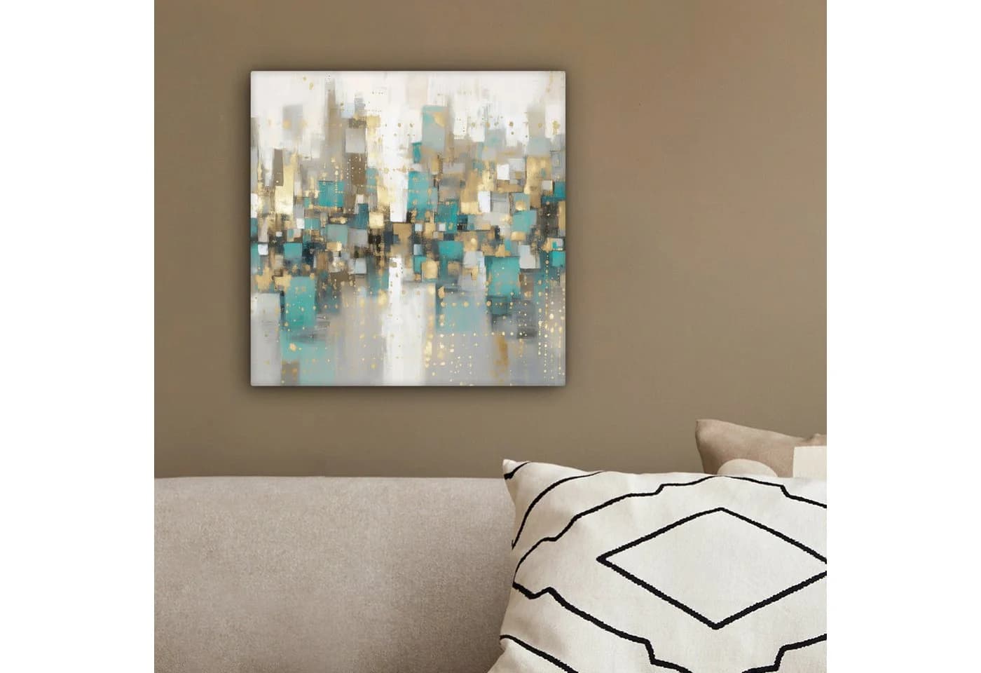 OneMillionCanvasses® Leinwandbild Abstrakt Gold Skyline - Bild 4