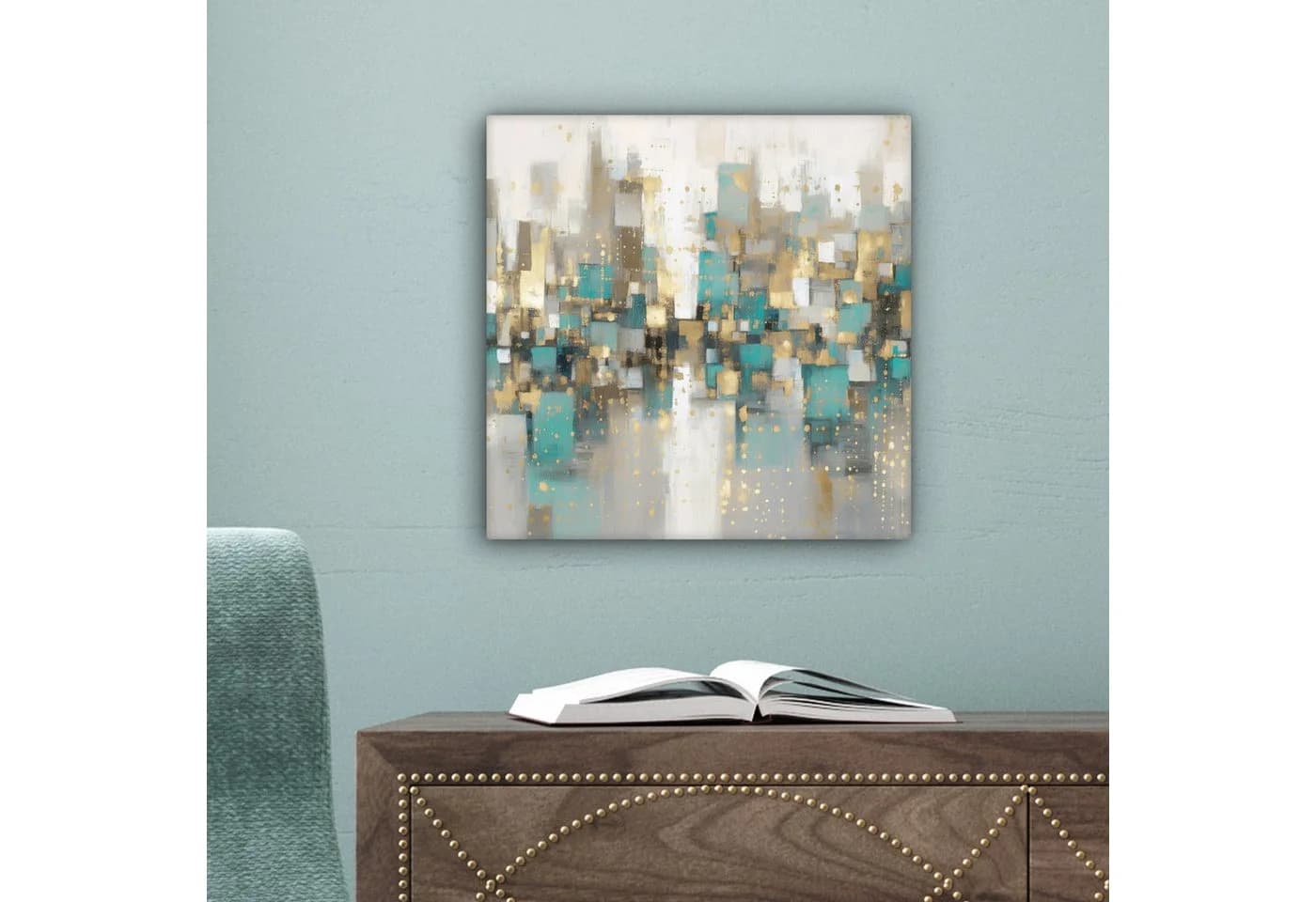 OneMillionCanvasses® Leinwandbild Abstrakt Gold Skyline - Bild 5