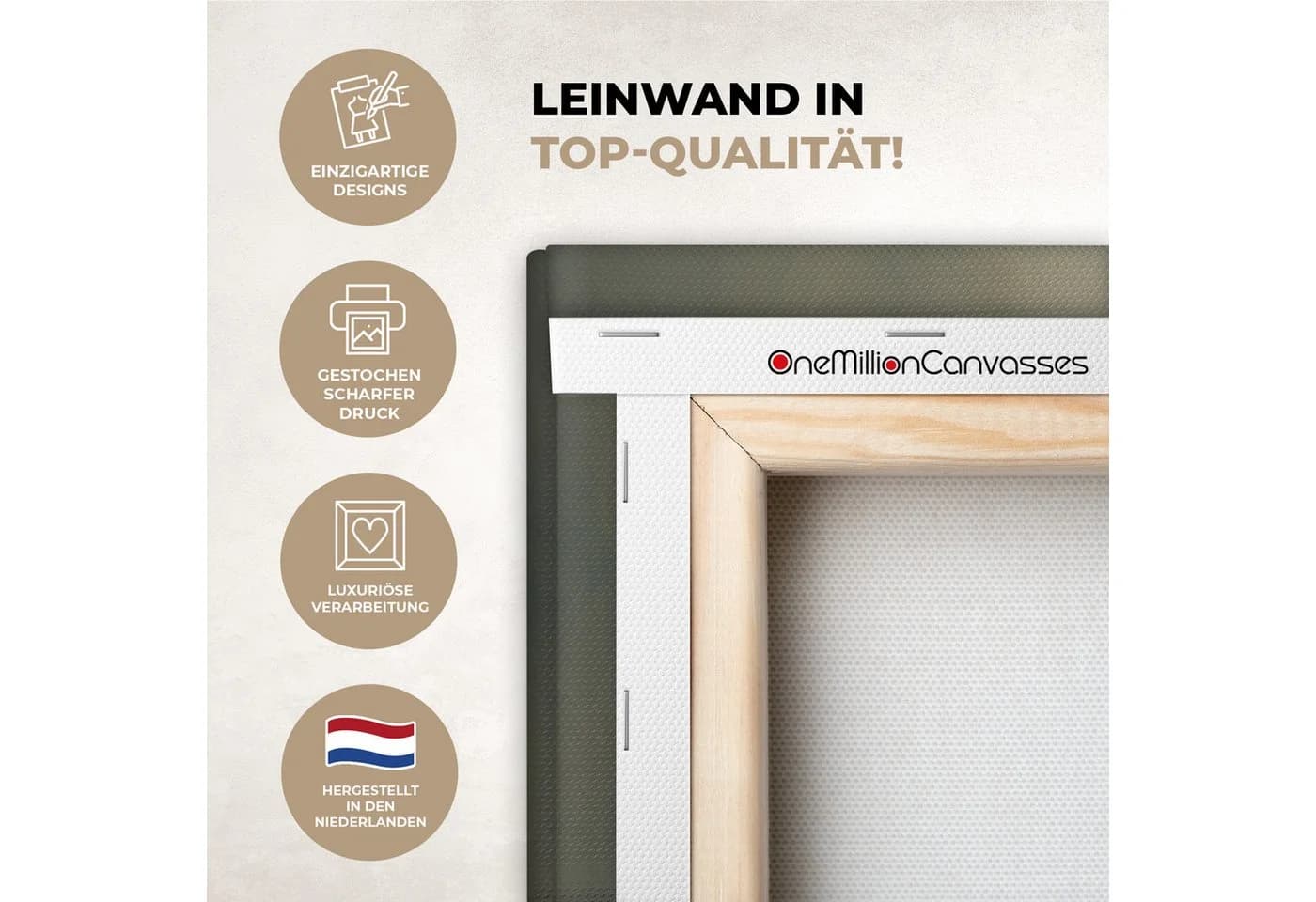 OneMillionCanvasses® Leinwandbild Jesus Kniend Beige Panorama 100x50 cm - Bild 3