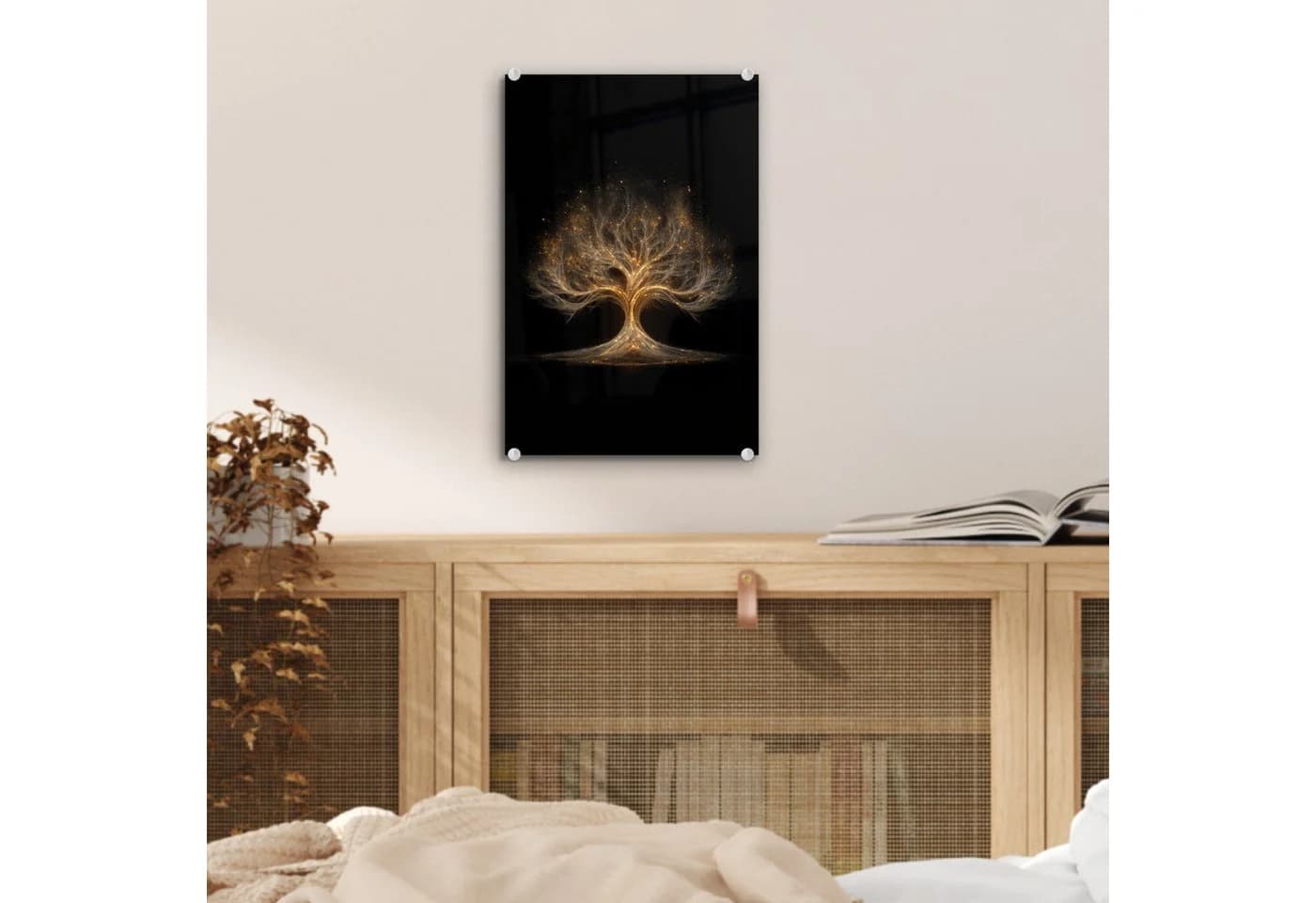 MuchoWow Acrylglasbild Lichter Baum Abstrakt Schwarz - Bild 5
