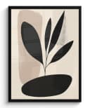 MuchoWow Poster Pflanze Beige Japanisch mit Schwarzem Rahmen Bild 2