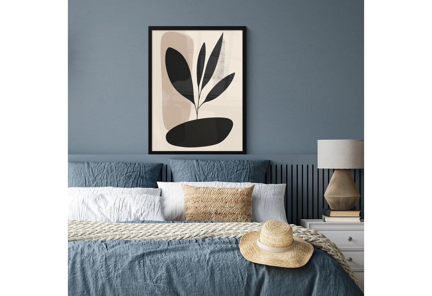 MuchoWow Poster Pflanze Beige Japanisch mit Schwarzem Rahmen - Bild 4