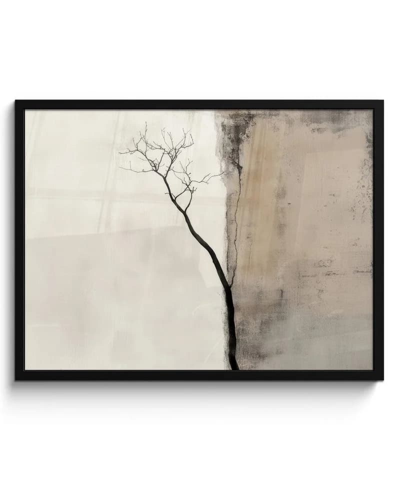 MuchoWow Poster Wabi Sabi Pflanze Beige mit Schwarzem Rahmen - Bild 2