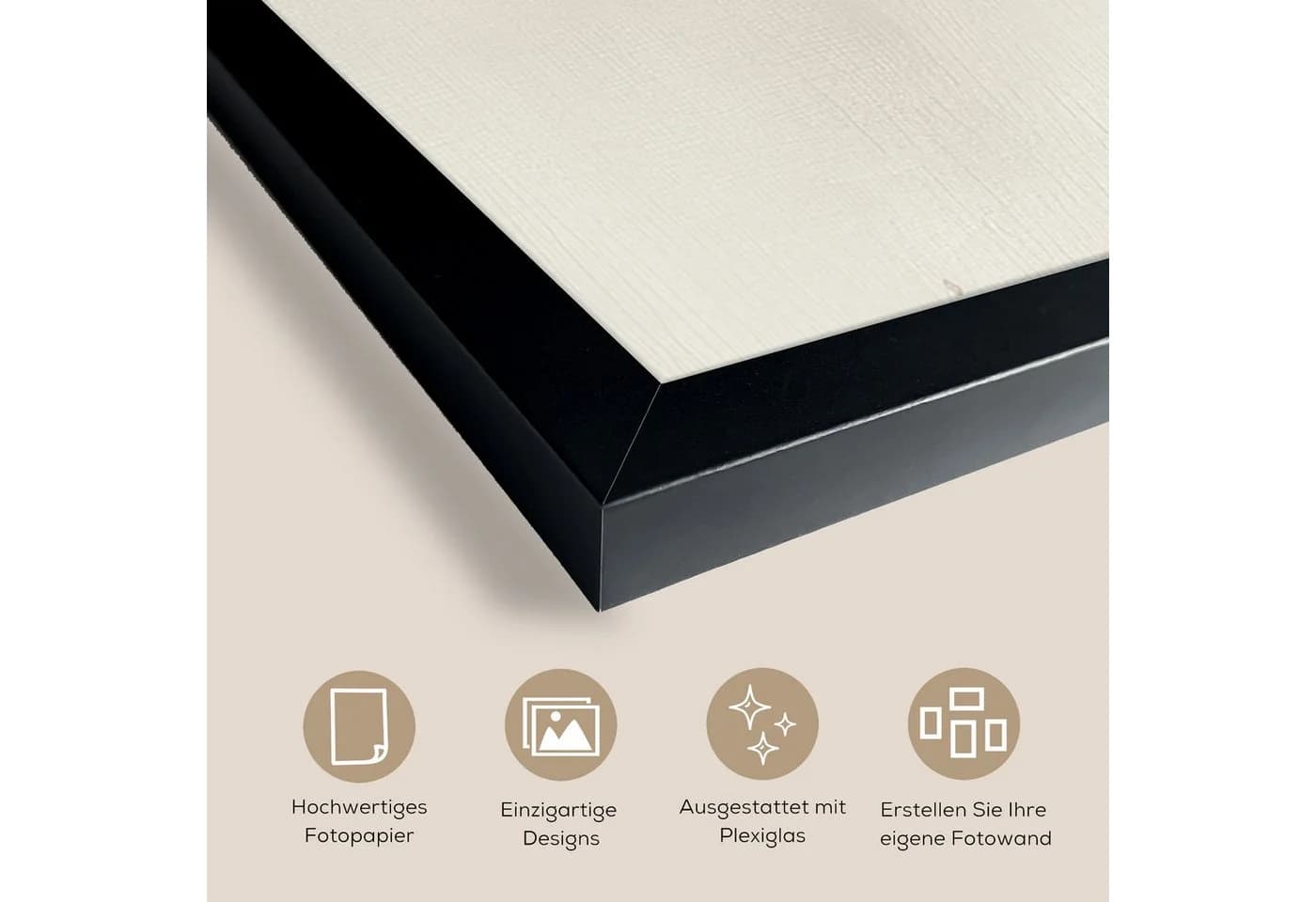 MuchoWow Poster Wabi Sabi Pflanze Beige mit Schwarzem Rahmen - Bild 3