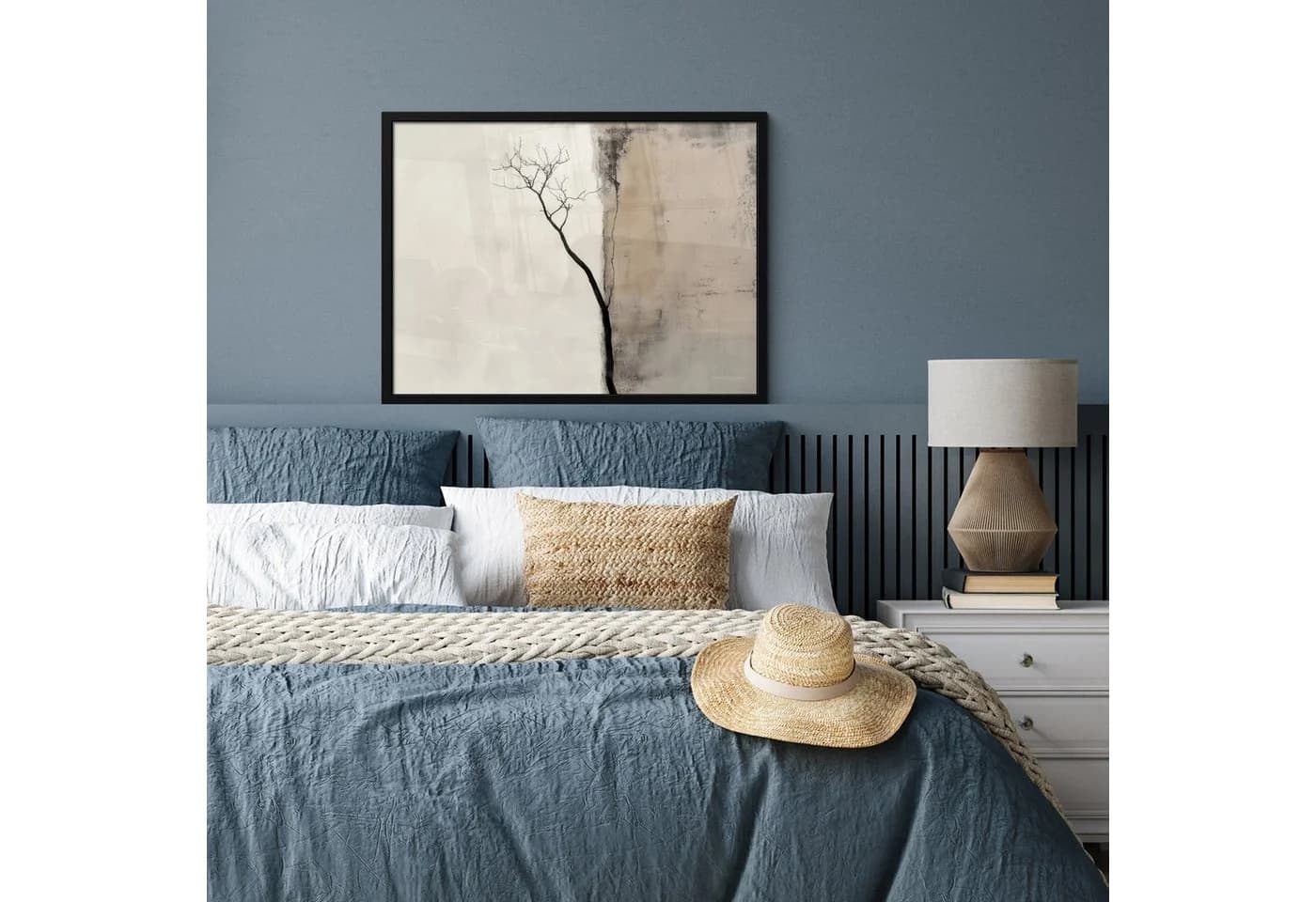 MuchoWow Poster Wabi Sabi Pflanze Beige mit Schwarzem Rahmen - Bild 4