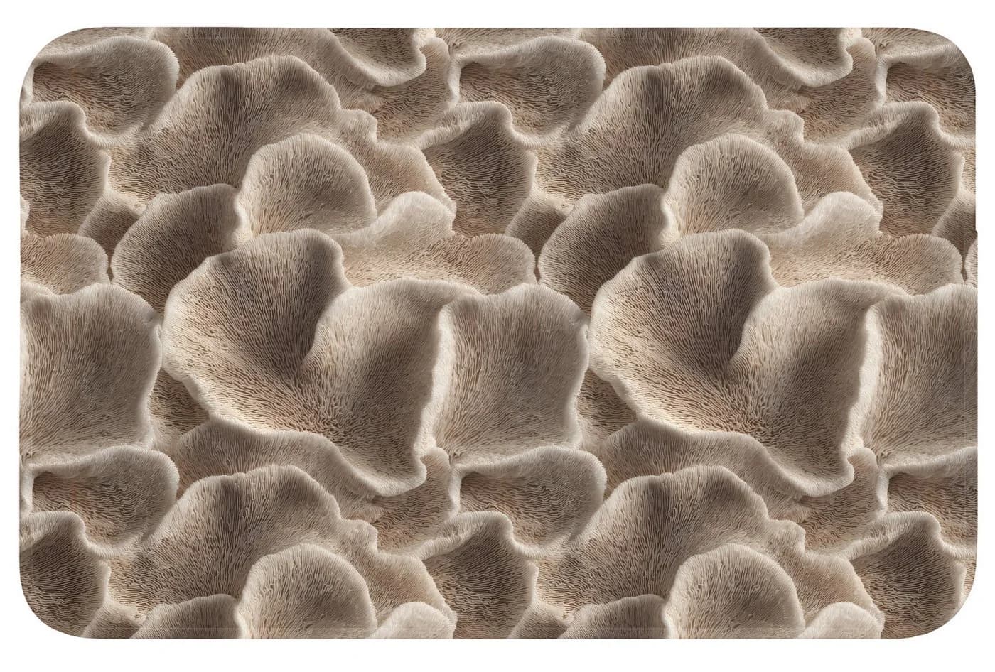 OnlyWow Badematte Fächerform Beige Polyester Rutschfest - Bild 2