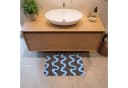 OnlyWow Badematte Sich windende Linien Blau Braun Minimalistisch Bild 1