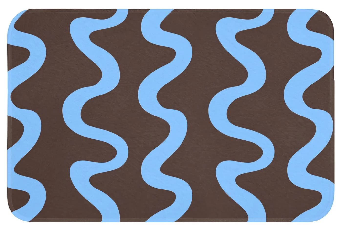OnlyWow Badematte Sich windende Linien Blau Braun Minimalistisch - Bild 2