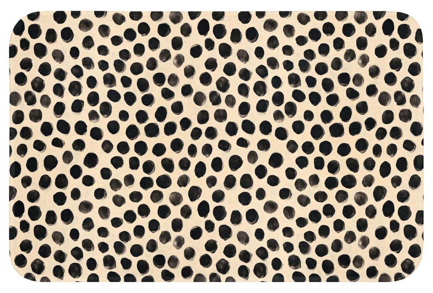 OnlyWow Badematte Polka dots Schwarz Beige Rutschfest - Bild 2