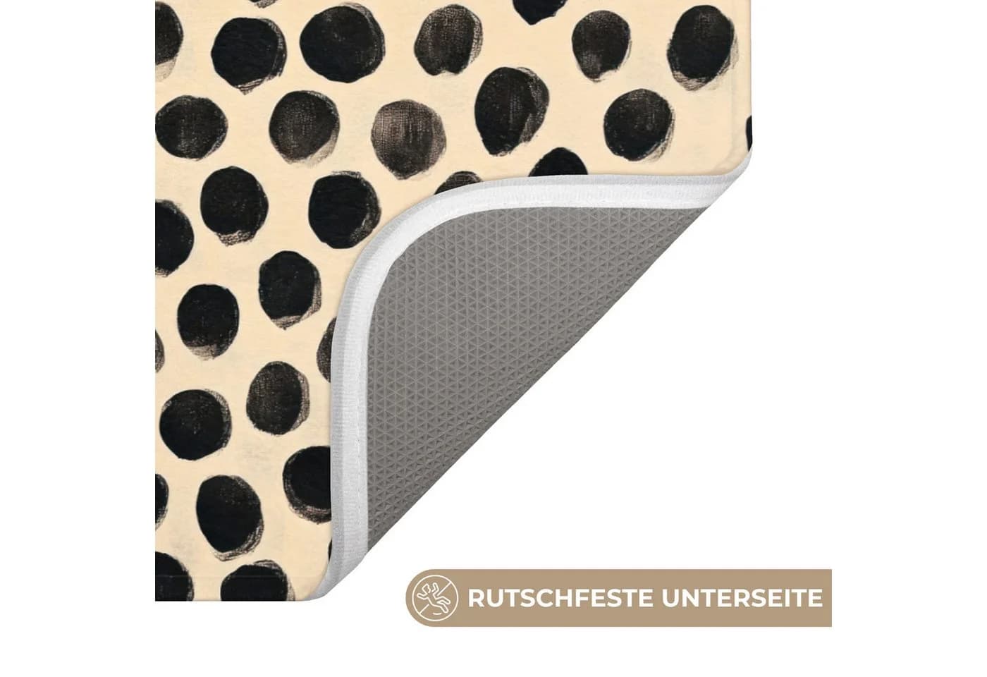 OnlyWow Badematte Polka dots Schwarz Rutschfest Memory-Foam - Bild 3