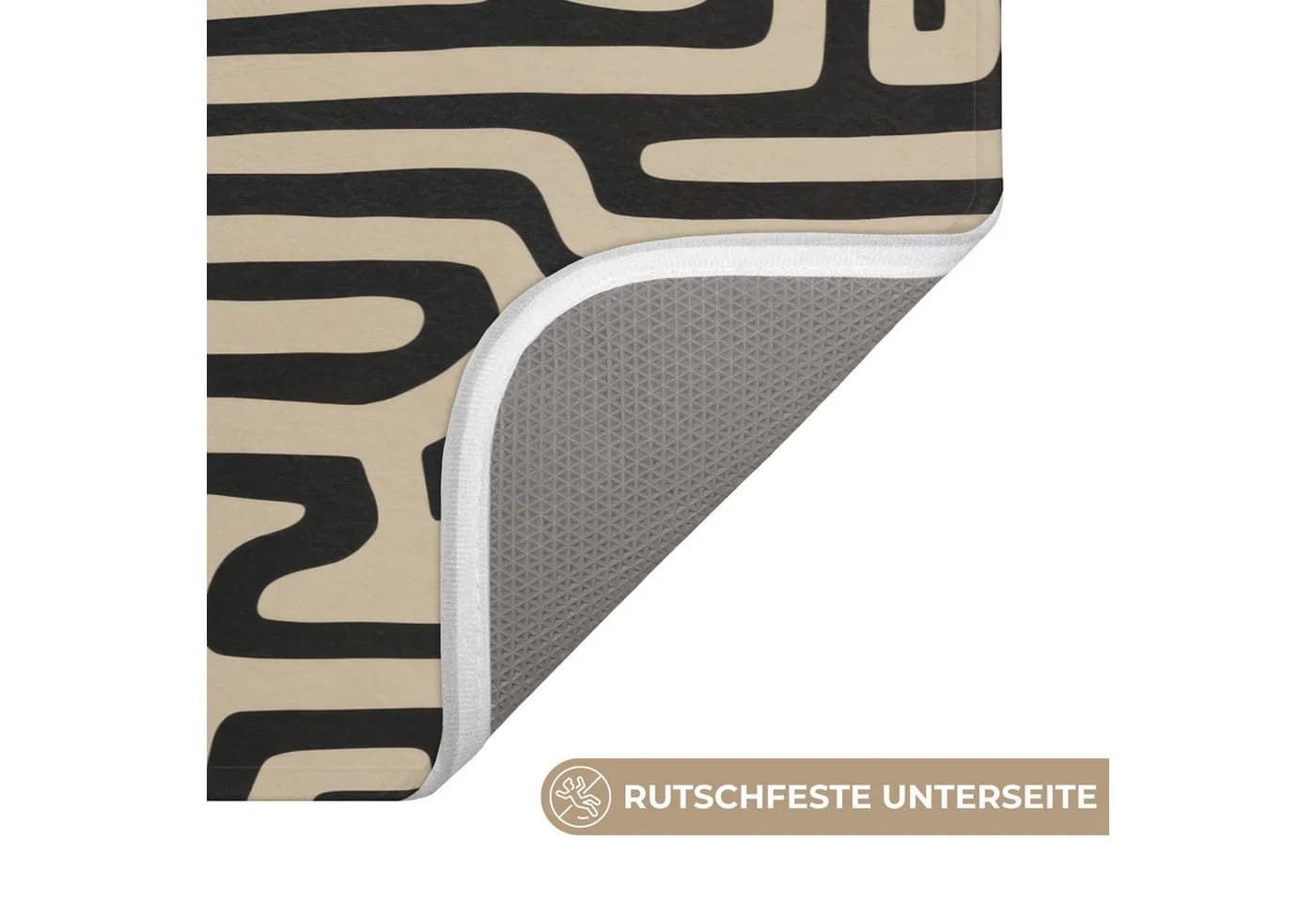 OnlyWow Badematte Grafik Linien Schwarz Modern - Bild 3
