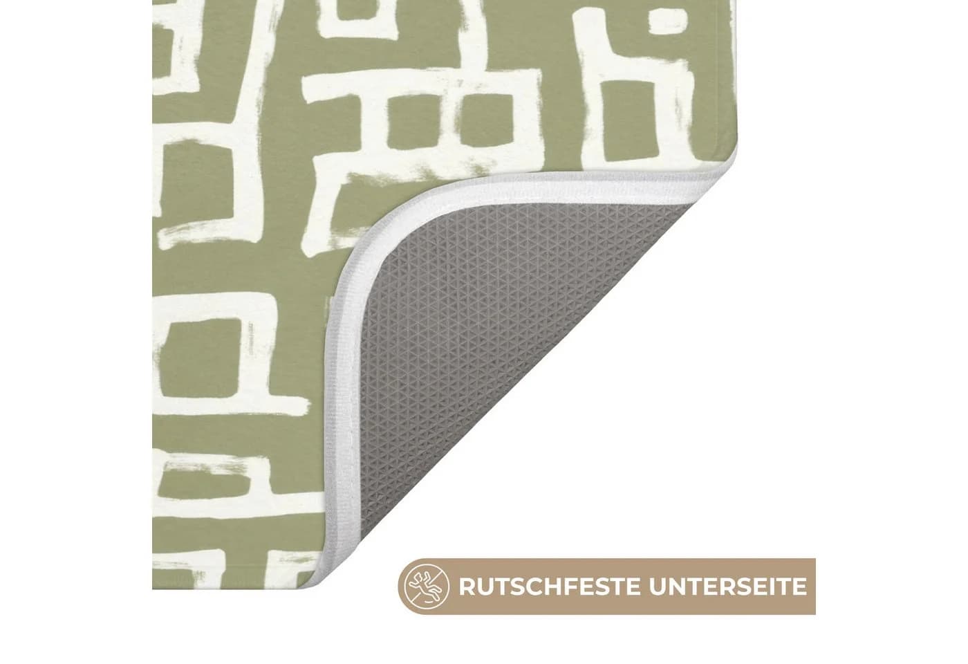 OnlyWow Badematte Grafik Grün Memory-Foam Rutschfest - Bild 3