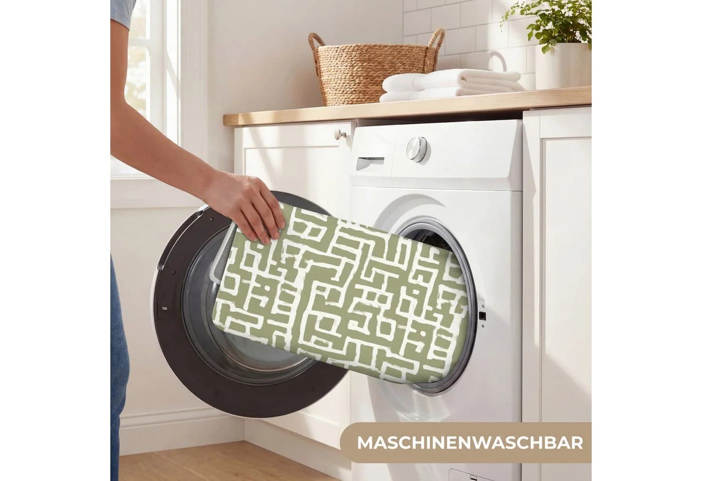 OnlyWow Badematte Grafik Grün Memory-Foam Rutschfest - Bild 5