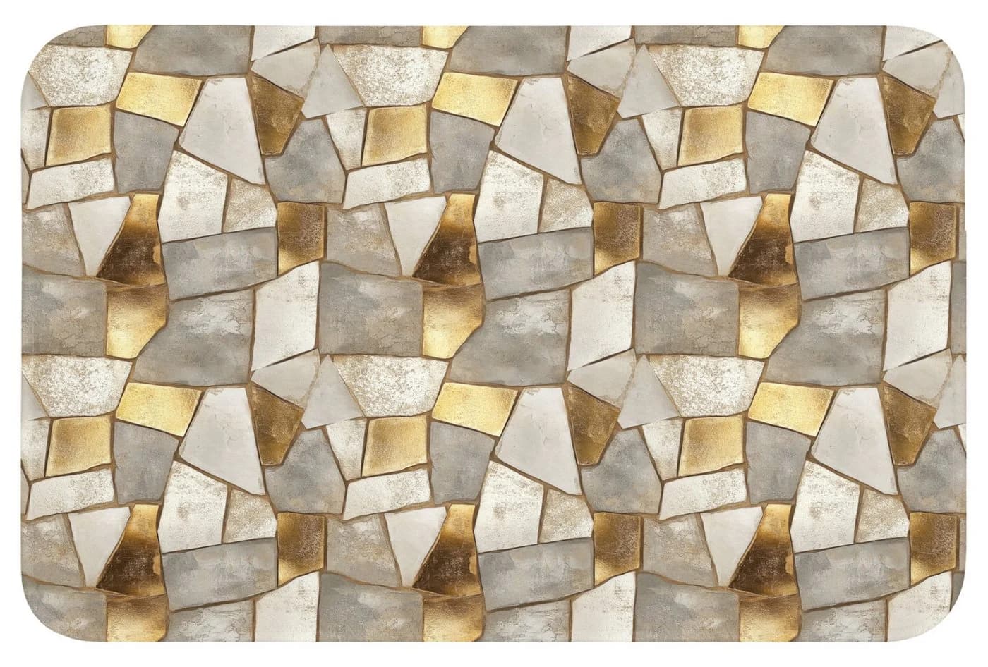 OnlyWow Badematte Mosaik Marmor Gold Rutschfest - Bild 2
