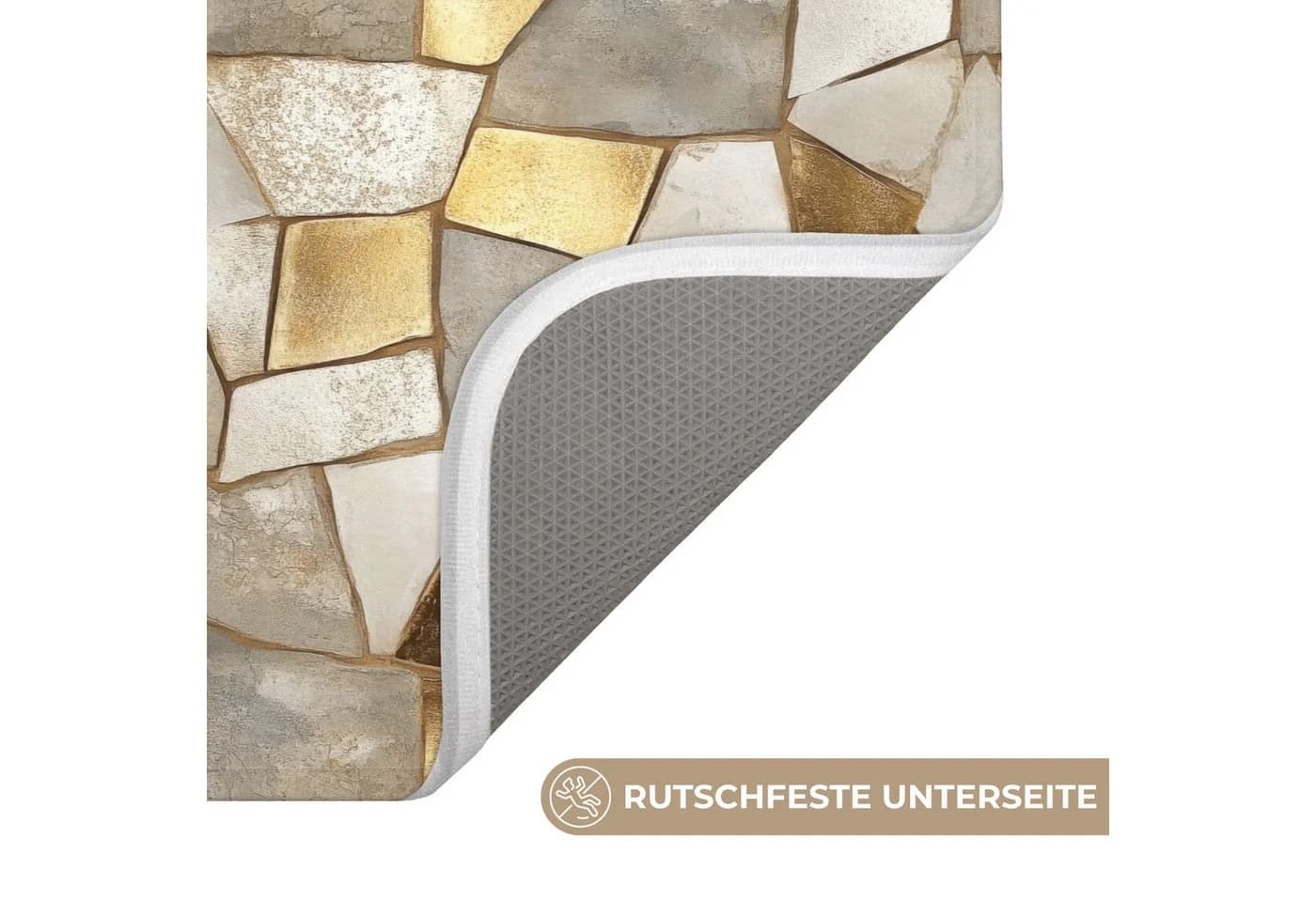 OnlyWow Badematte Mosaik Marmor Gold Rutschfest - Bild 3